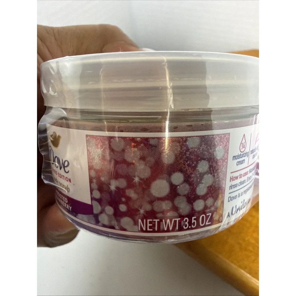 Dove Beauty Body Scrub Holiday Limited Edition- Frosted Cranberry 3.5oz SET OF 3
